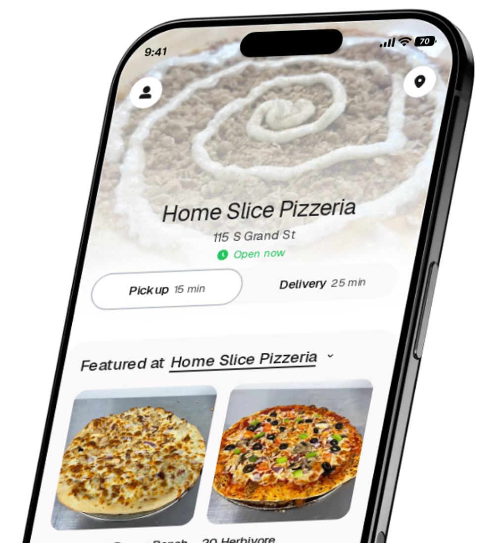 Home Slice Pizzeria app preview