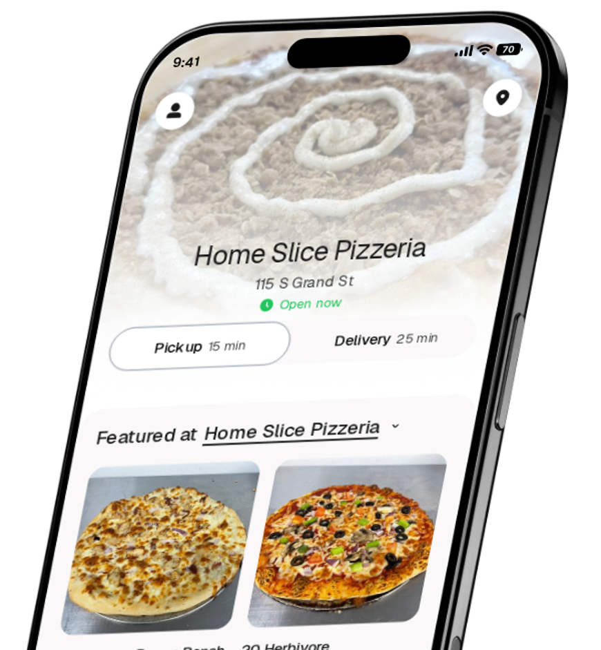 Home Slice Pizzeria app preview