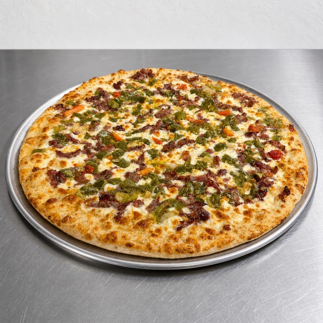 16" Philly Cheese Steak Pizza.