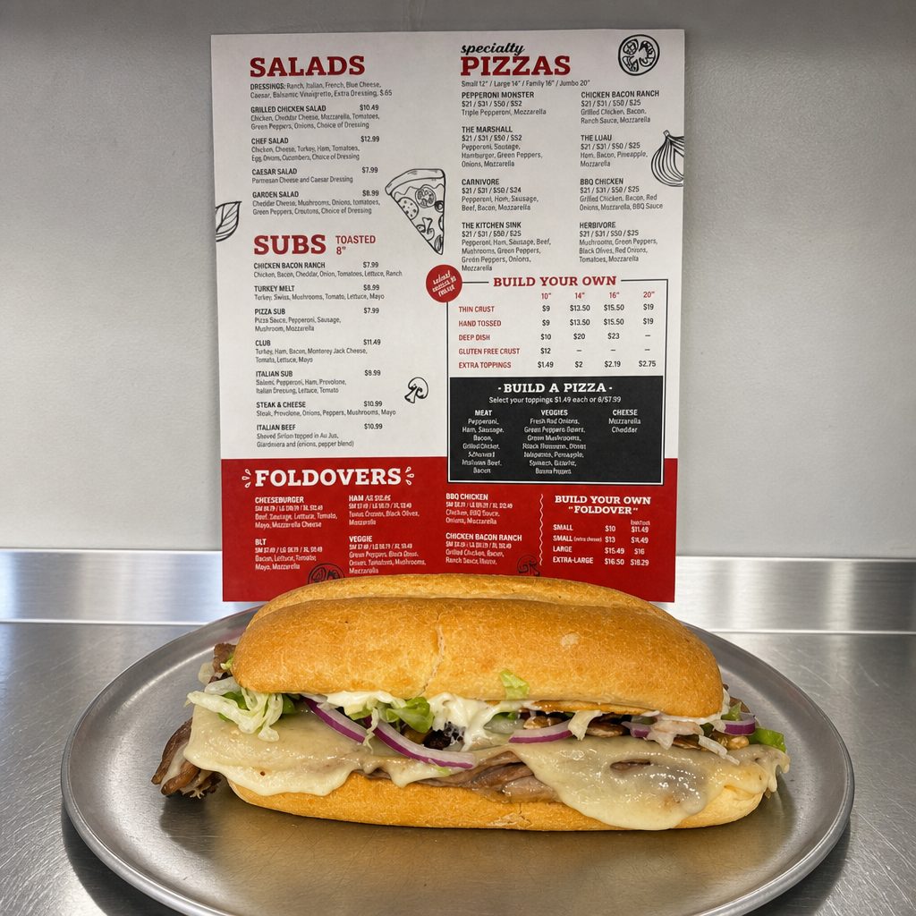 8" Steak and Cheese Sub.