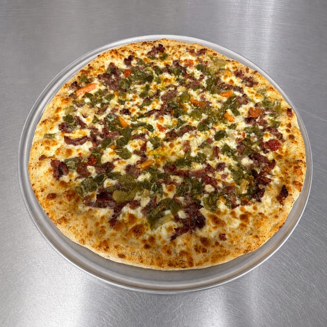 10" Philly Cheese Steak Pizza.