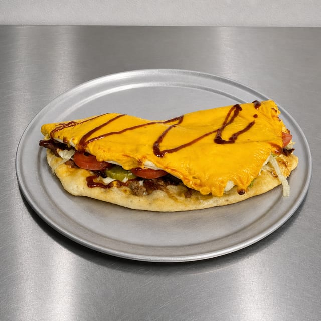20" Bacon Cheeseburger Pizza.