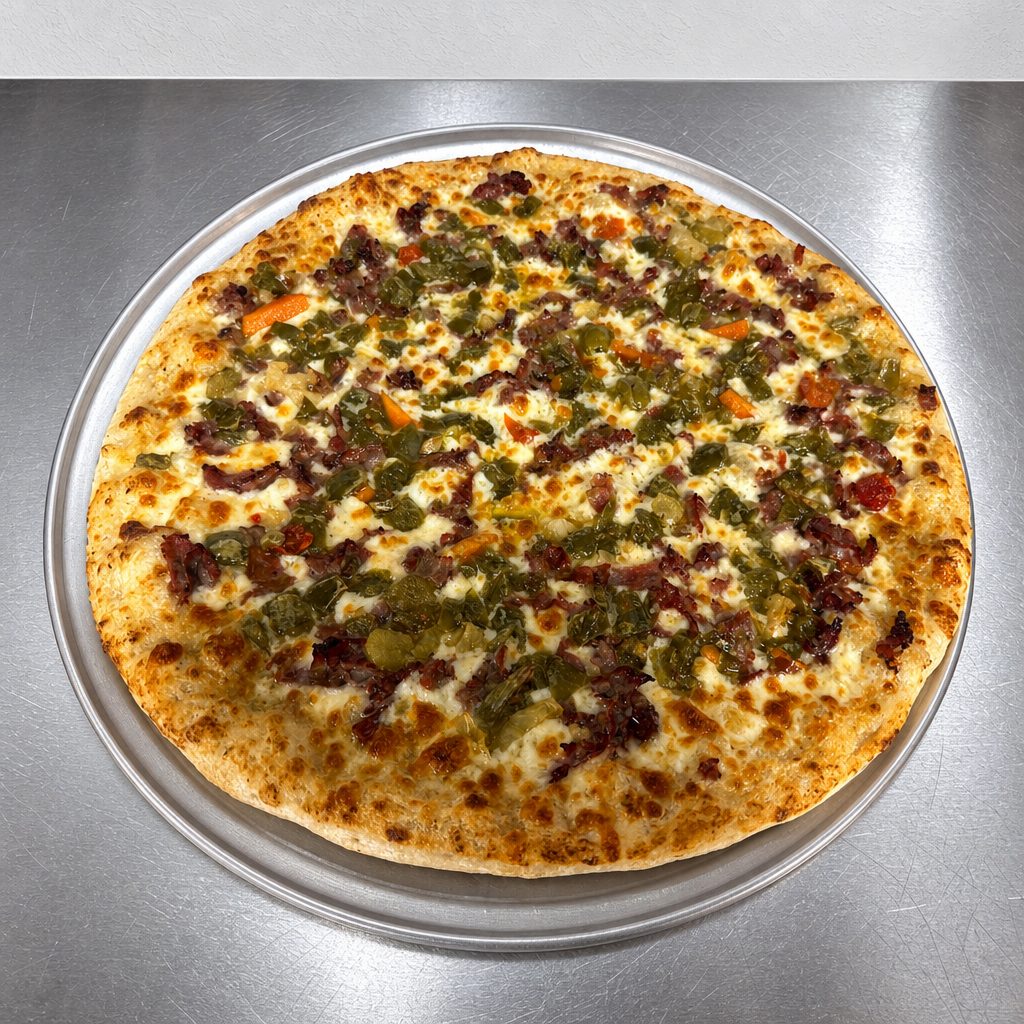 20" Philly Cheese Steak Pizza.